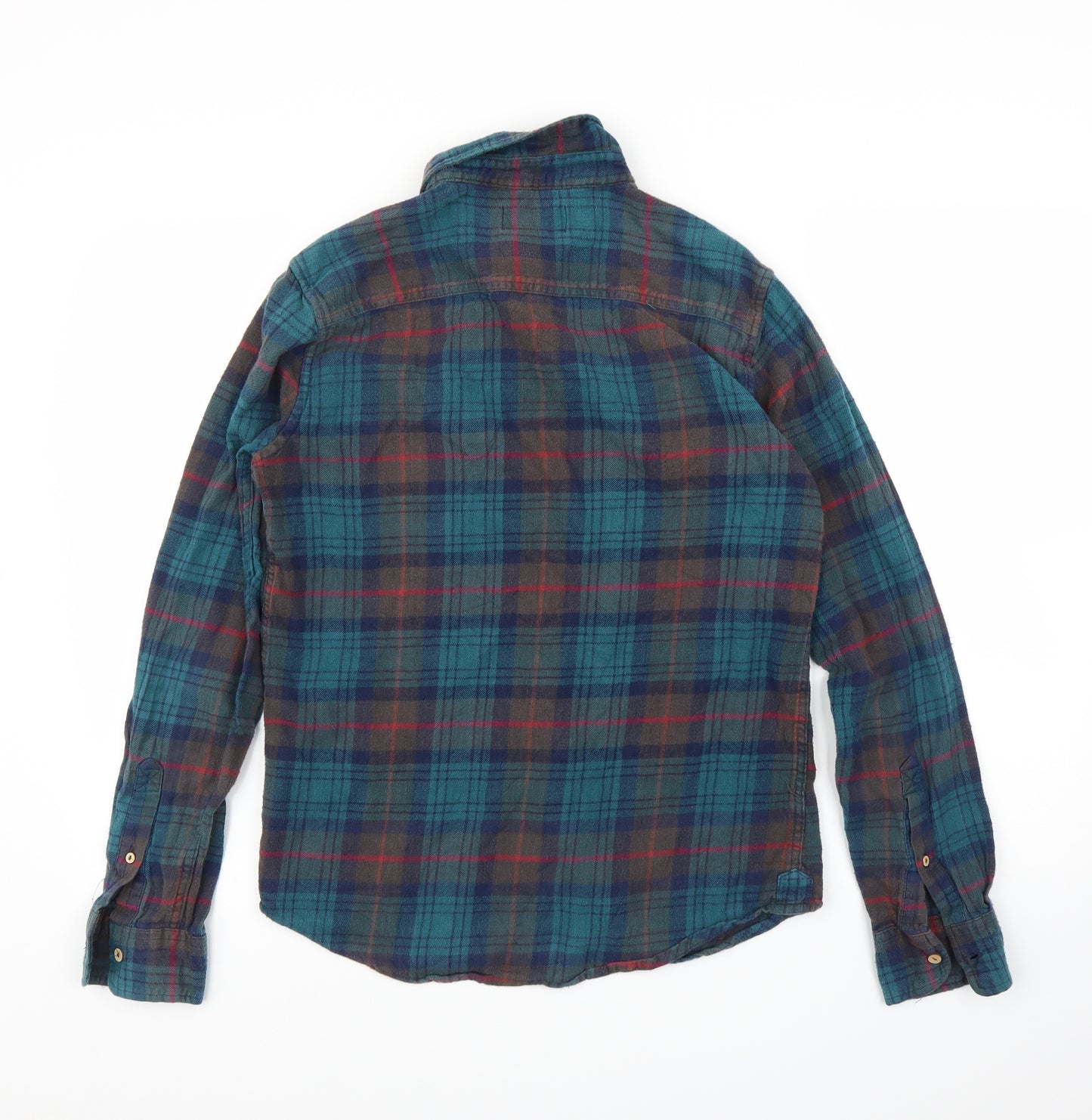 Pull&Bear Mens Blue Plaid   Button-Up Size L