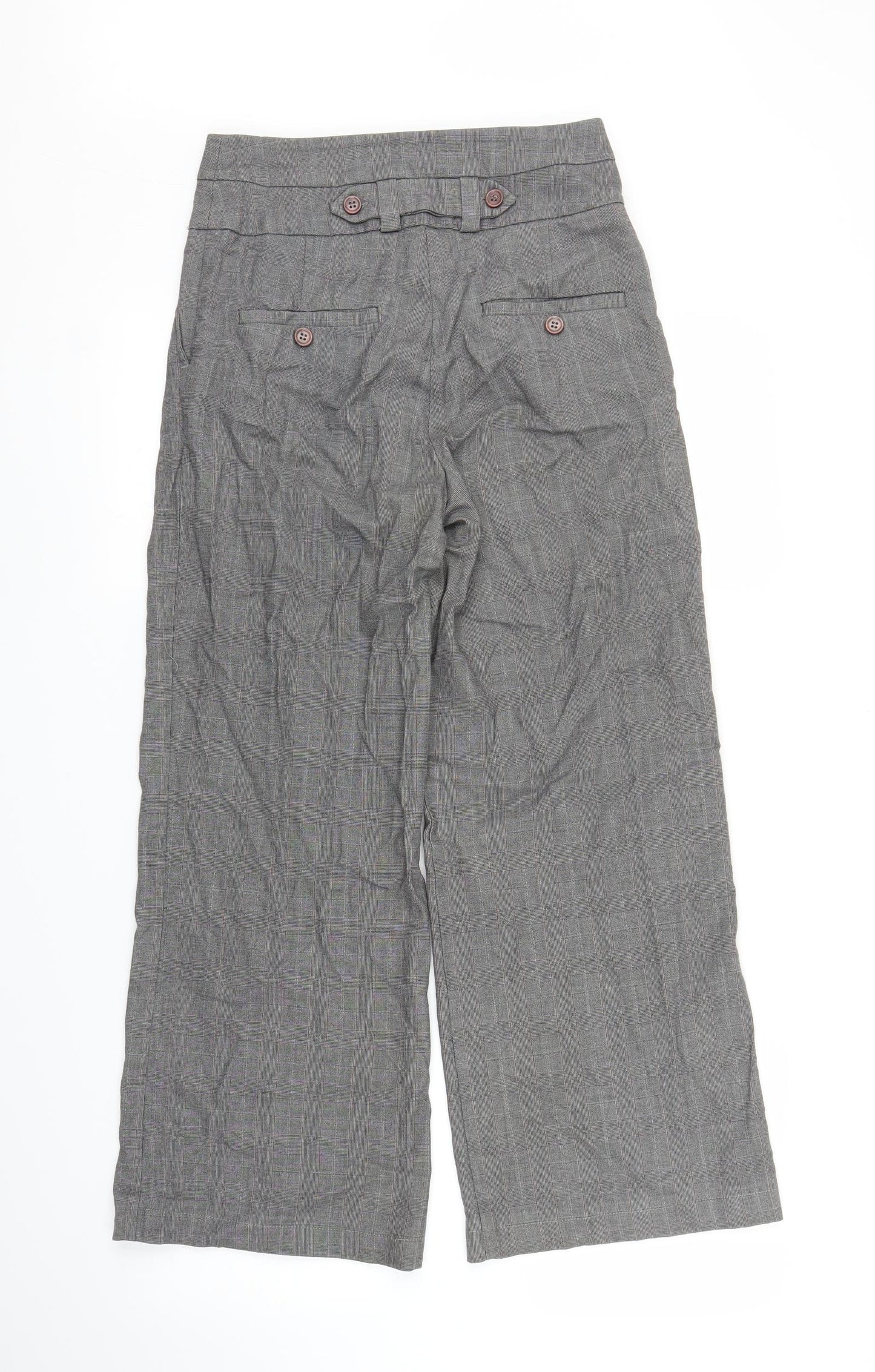 Warehouse Womens Grey Plaid  Trousers  Size 8 L24 in