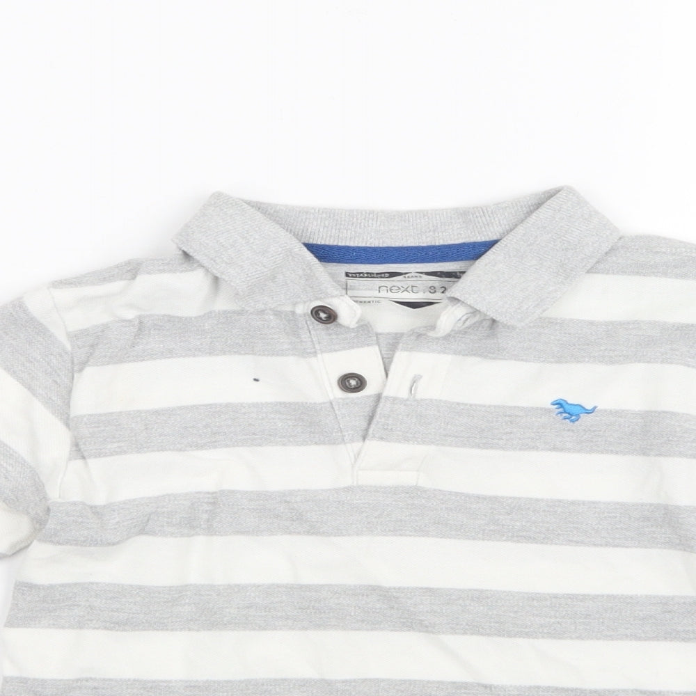 NEXT Boys Grey Striped  Basic T-Shirt Size 3-4 Years