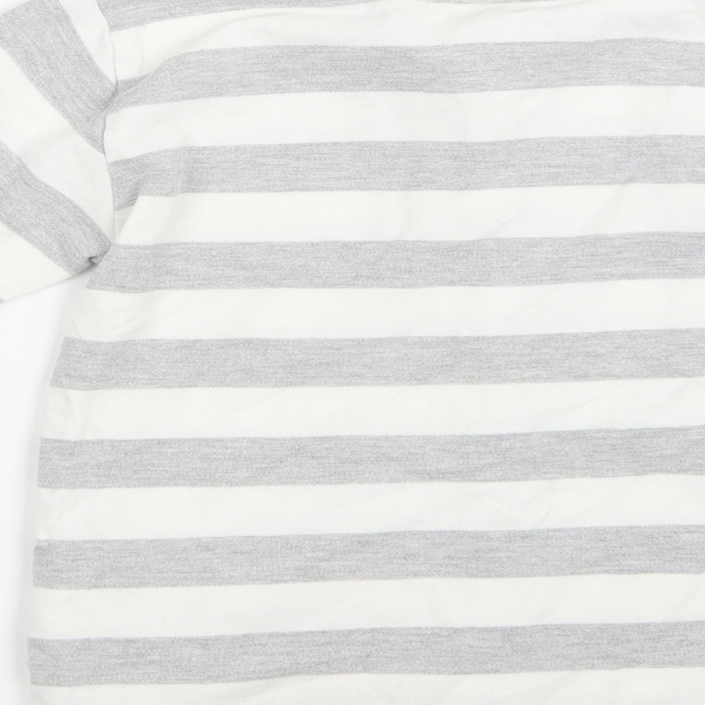 NEXT Boys Grey Striped  Basic T-Shirt Size 3-4 Years