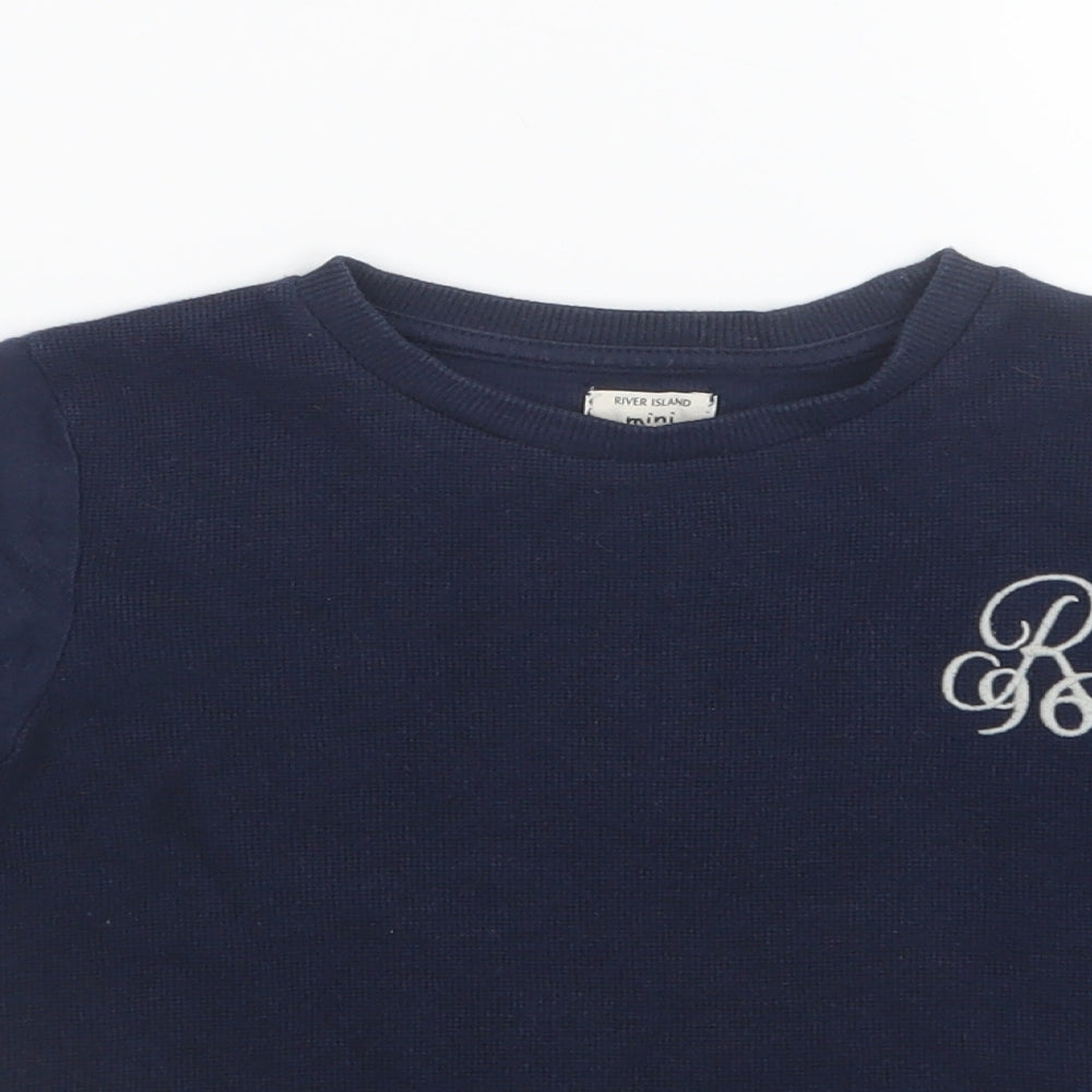 River Island Boys Blue  Knit Pullover Jumper Size 3-4 Years