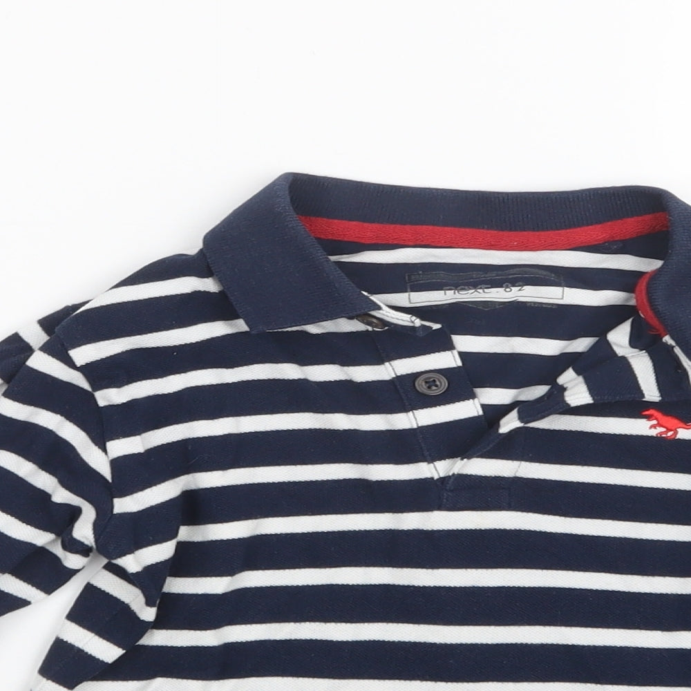 NEXT Boys Blue Striped  Basic T-Shirt Size 3-4 Years
