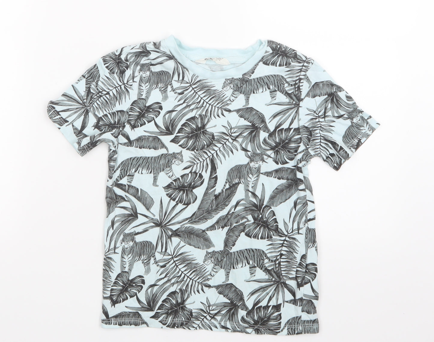 H&M Boys Blue Geometric  Basic T-Shirt Size 6-7 Years