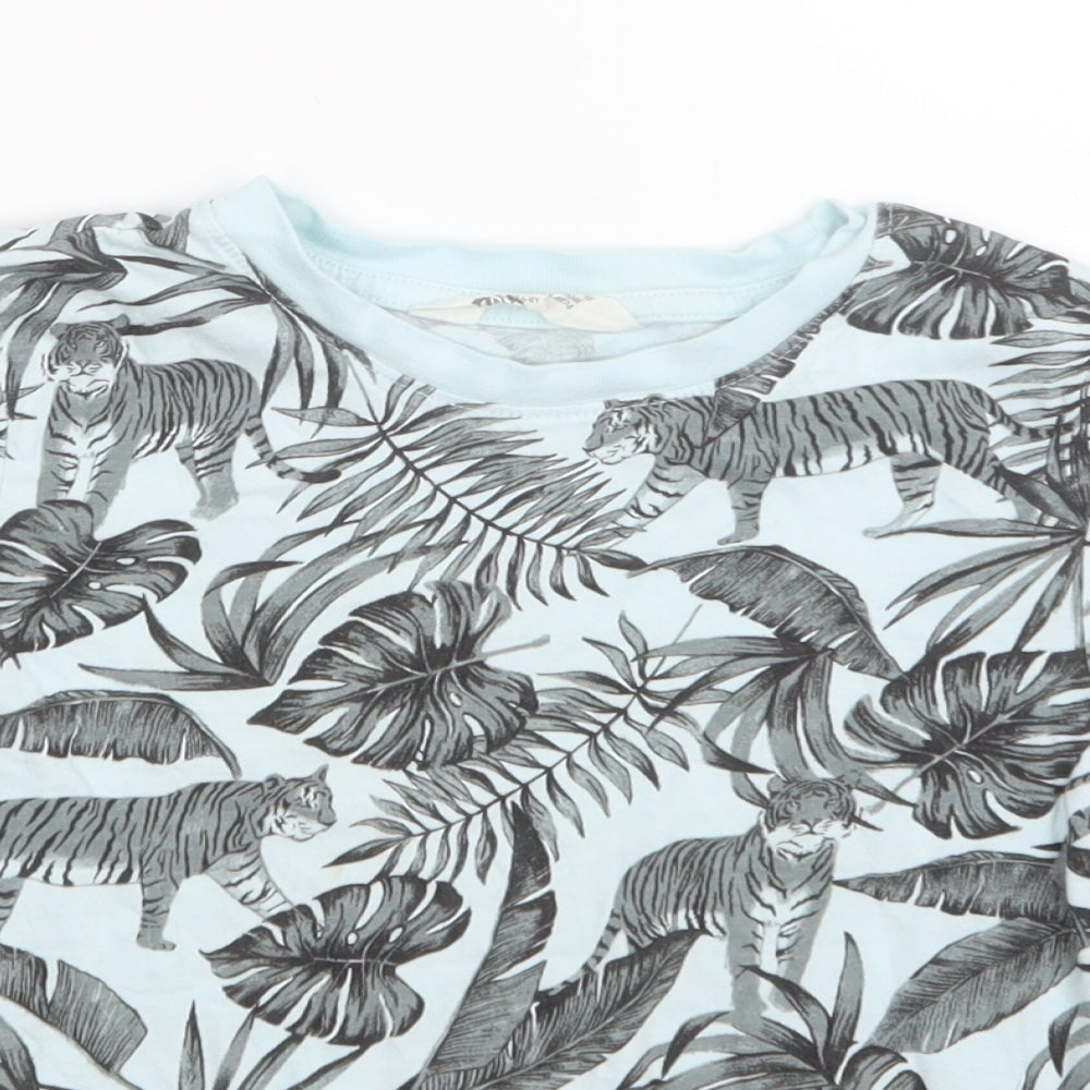 H&M Boys Blue Geometric  Basic T-Shirt Size 6-7 Years