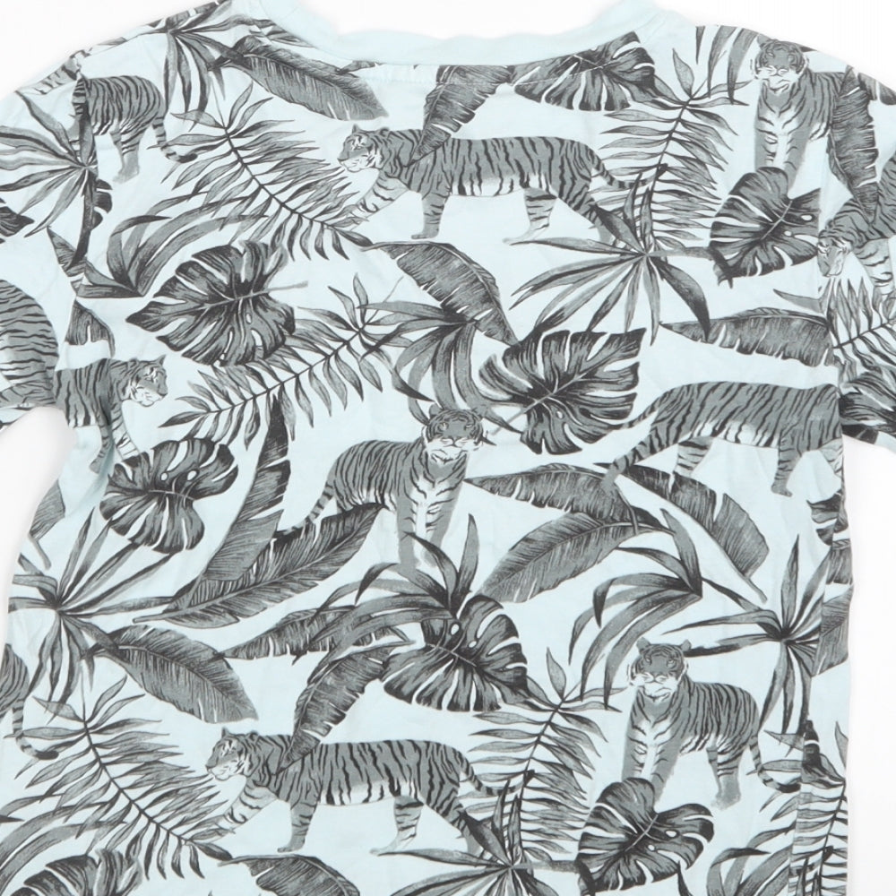 H&M Boys Blue Geometric  Basic T-Shirt Size 6-7 Years