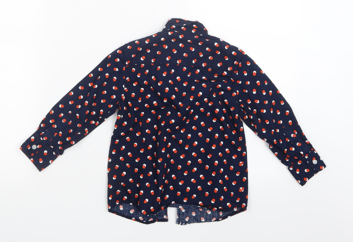 Jasper Conran Boys Blue Geometric  Basic Button-Up Size 3-4 Years