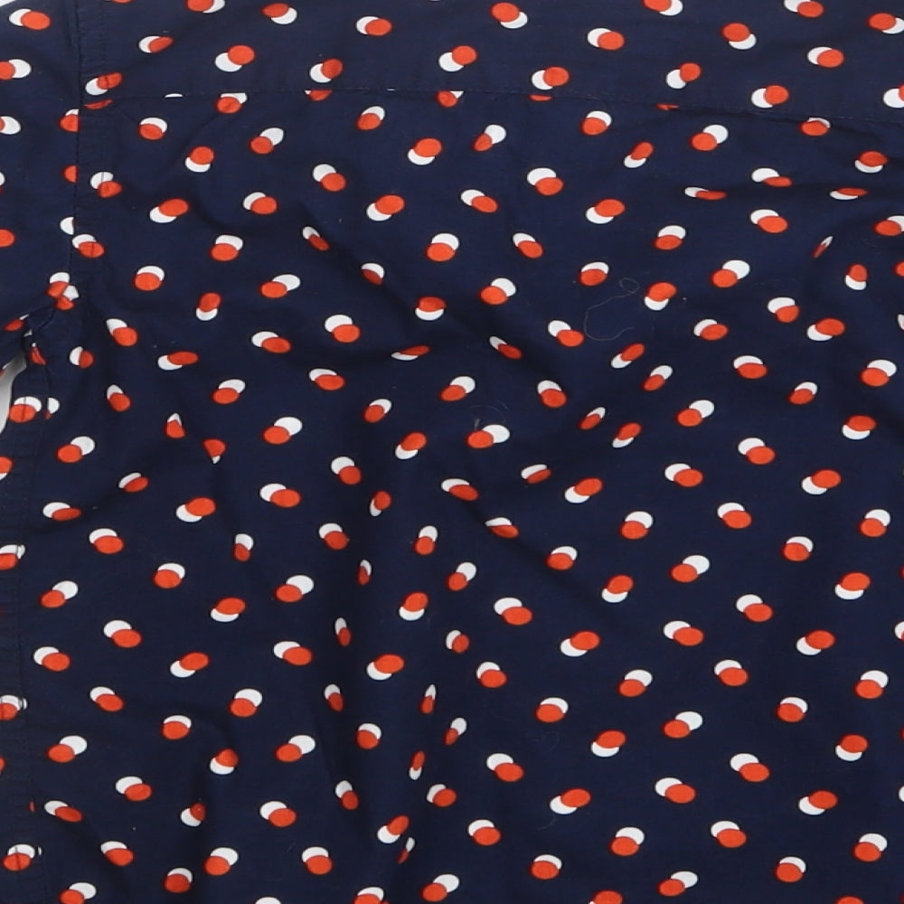 Jasper Conran Boys Blue Geometric  Basic Button-Up Size 3-4 Years