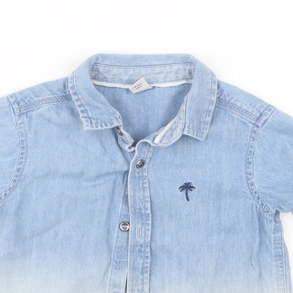 TU Boys Blue   Basic Button-Up Size 3 Years