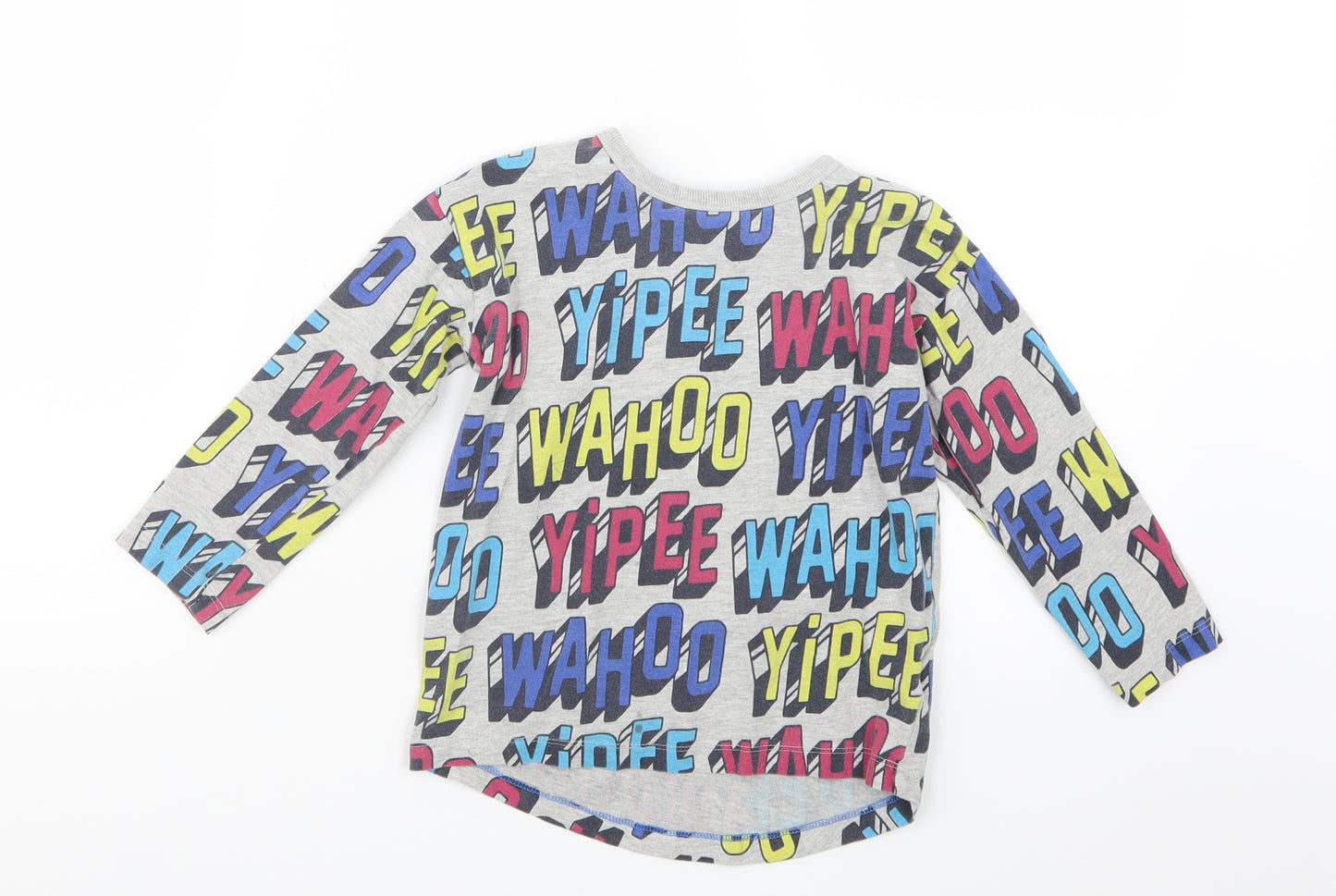 NEXT Boys Grey Geometric  Basic T-Shirt Size 3-4 Years