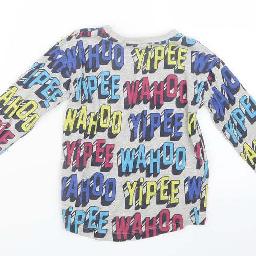 NEXT Boys Grey Geometric  Basic T-Shirt Size 3-4 Years