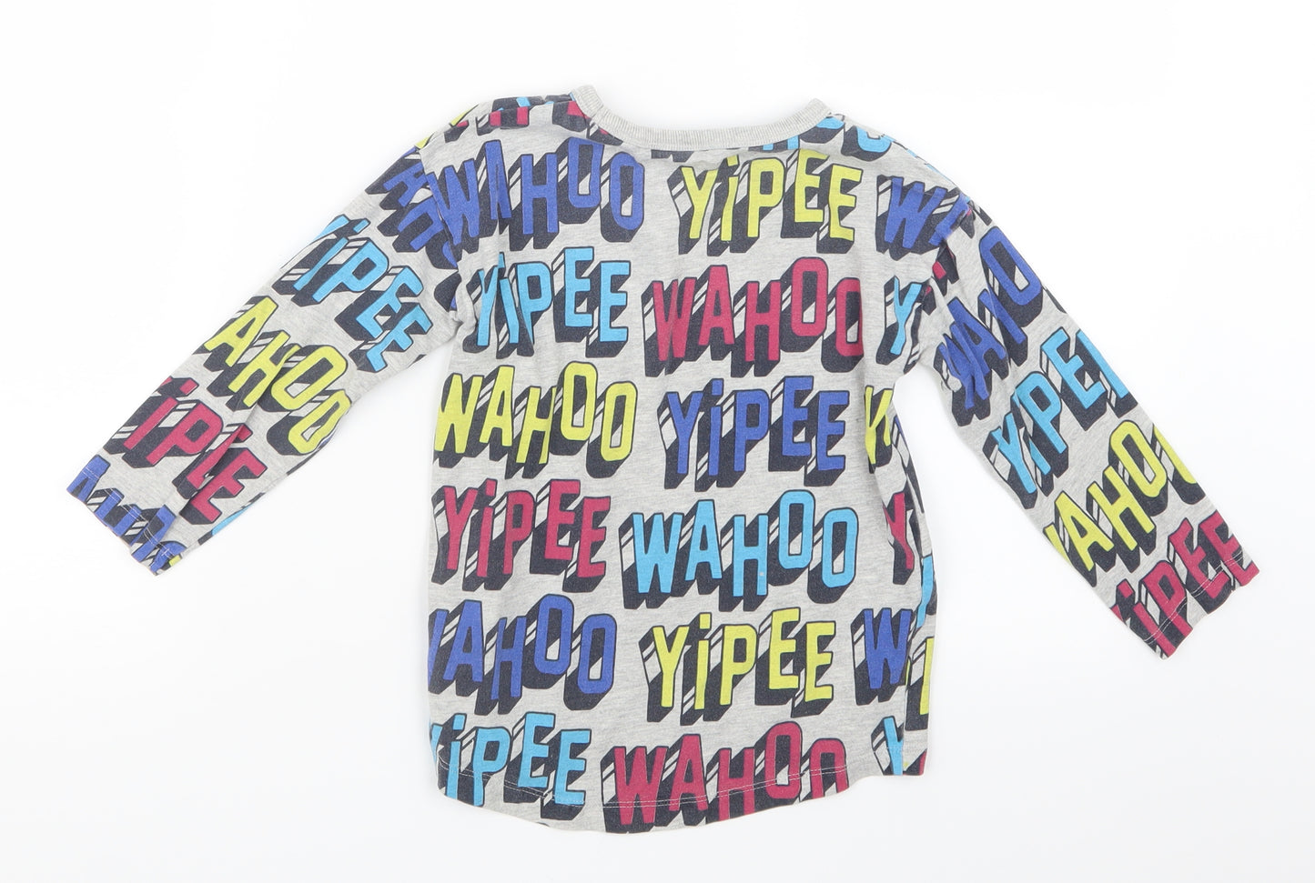 NEXT Boys Grey Geometric  Basic T-Shirt Size 3-4 Years