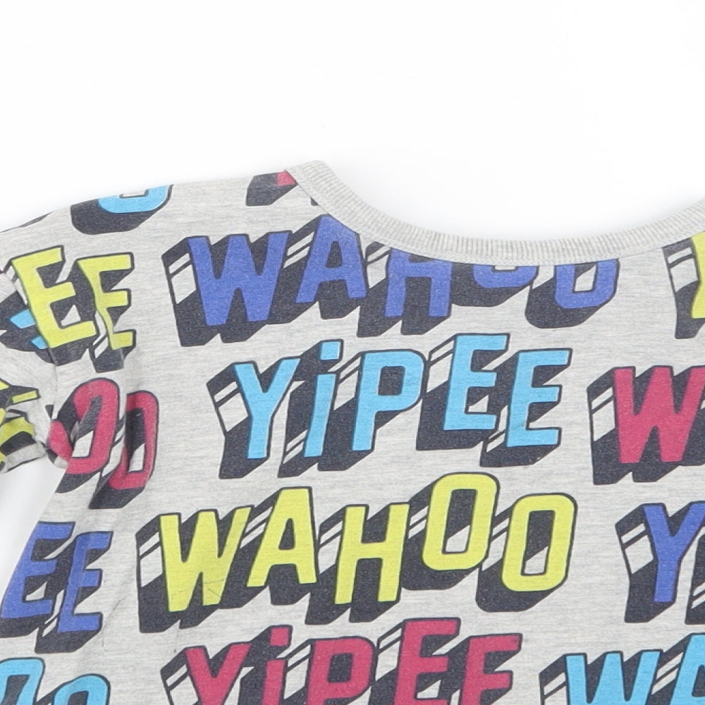 NEXT Boys Grey Geometric  Basic T-Shirt Size 3-4 Years