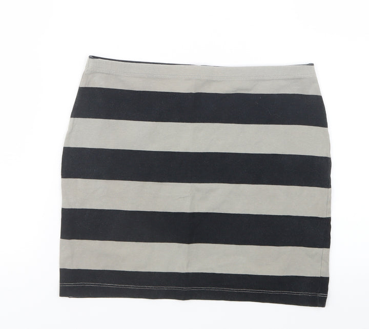 Divided by H&M Womens Grey Striped Straight & Pencil Skirt Size 8