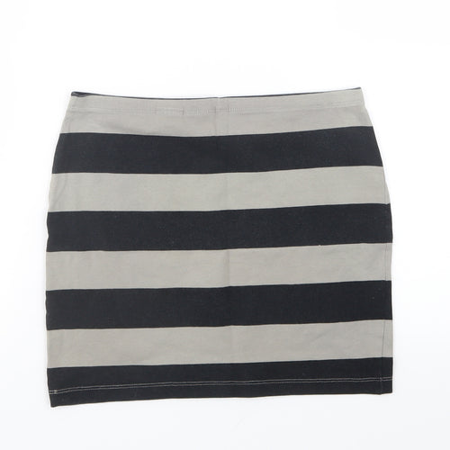 Divided by H&M Womens Grey Striped  Straight & Pencil Skirt Size 8