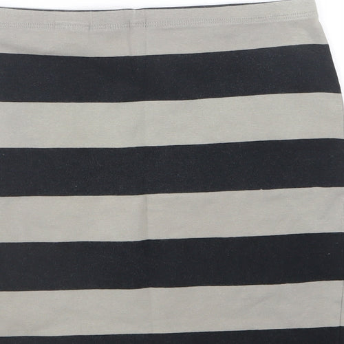 Divided by H&M Womens Grey Striped  Straight & Pencil Skirt Size 8