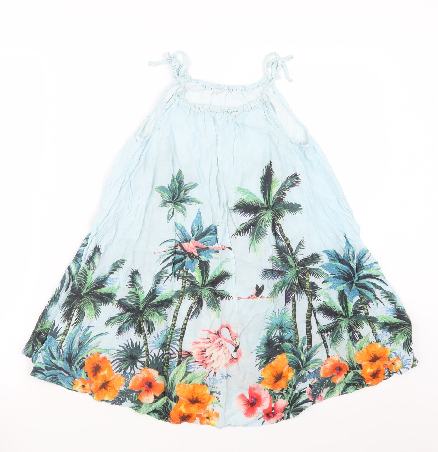 NEXT Girls Blue Geometric  Tank Dress  Size 6 Years
