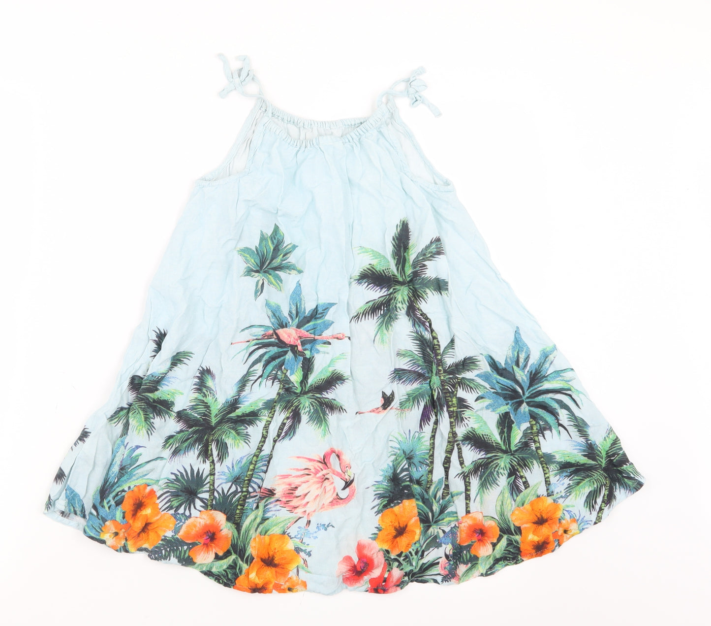 NEXT Girls Blue Geometric  Tank Dress  Size 6 Years