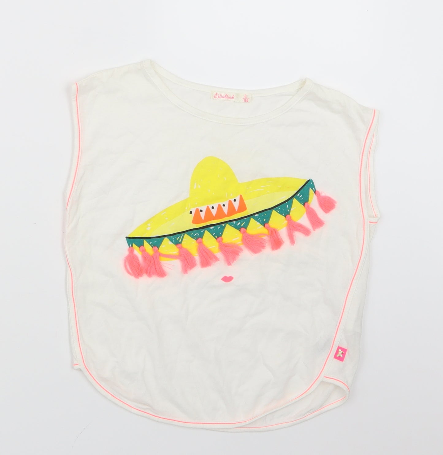 Billieblush Girls White   Basic T-Shirt Size 6 Years