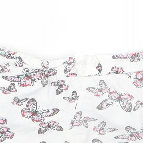 H&M Girls White Geometric  Boyfriend Shorts Size 5-6 Years - Butterflies