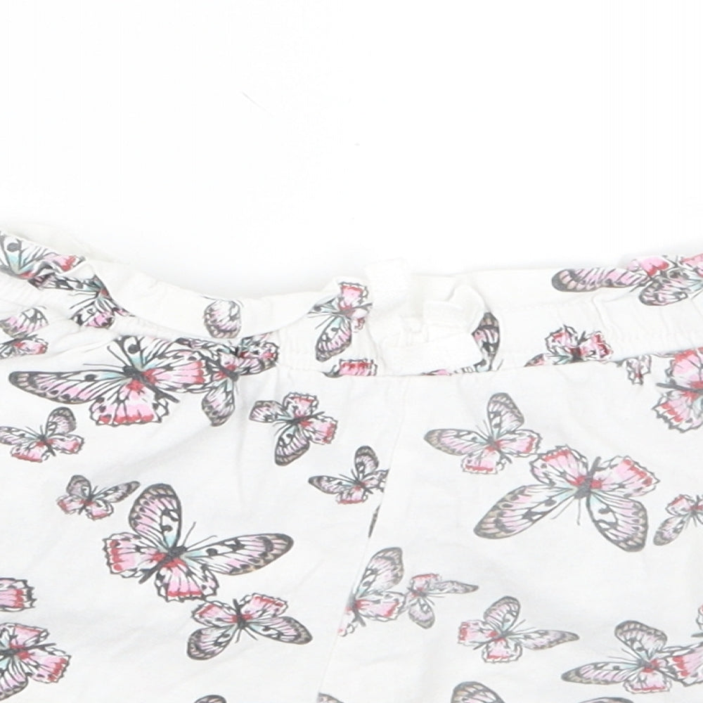 H&M Girls White Geometric  Boyfriend Shorts Size 5-6 Years - Butterflies