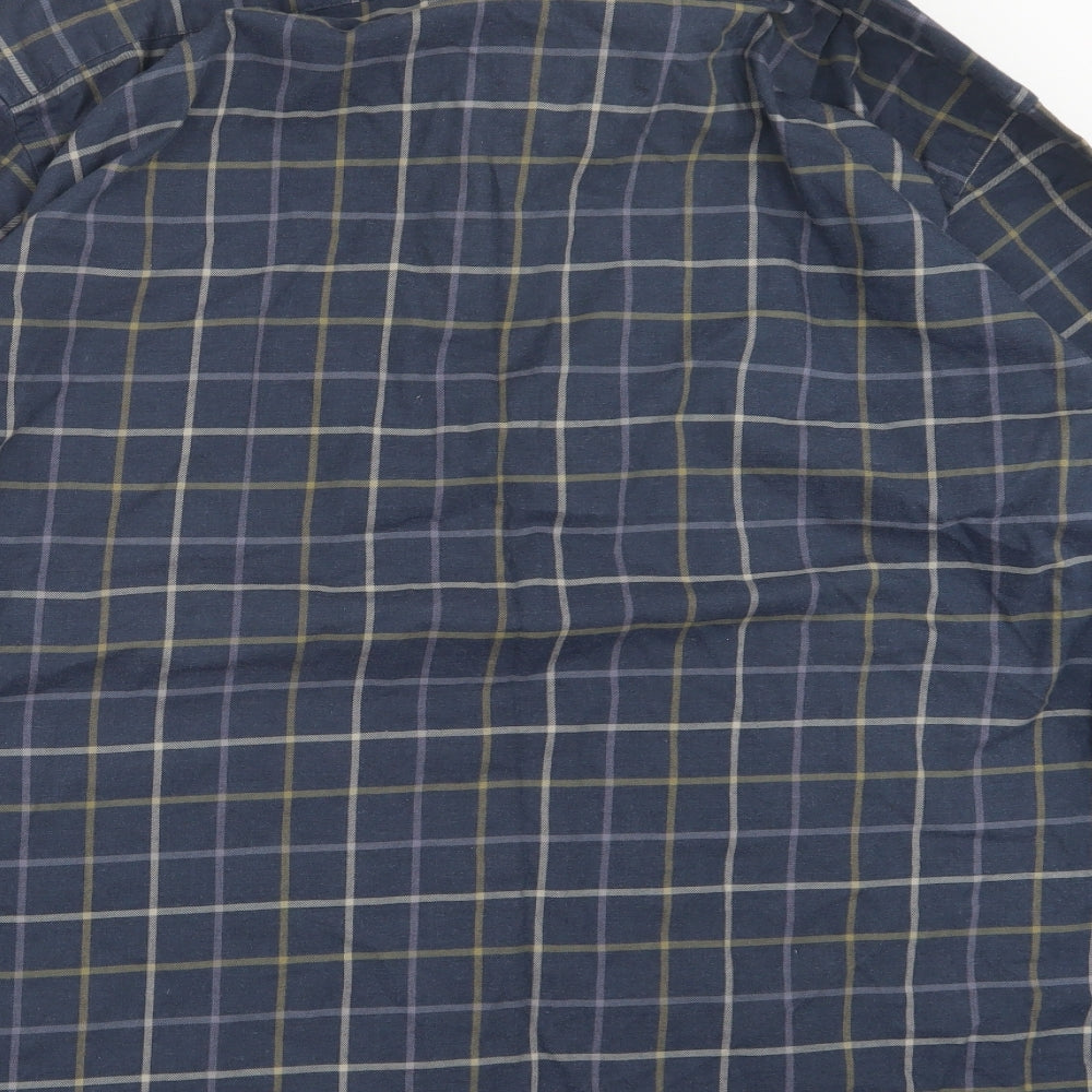 Marks and Spencer Mens Blue Check   Button-Up Size 17