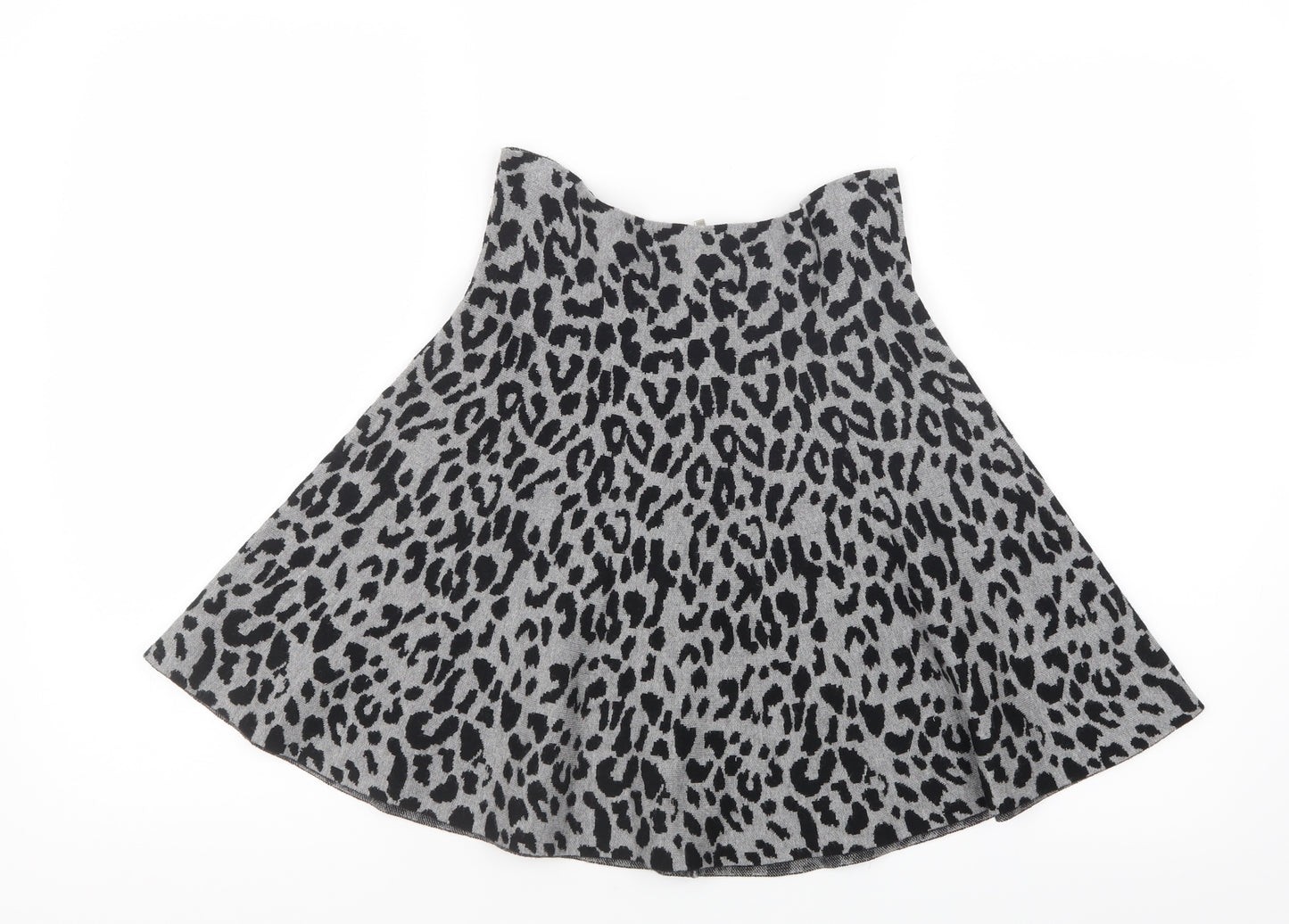 Atmosphere Womens Grey Animal Print Knit A-Line Skirt Size 12
