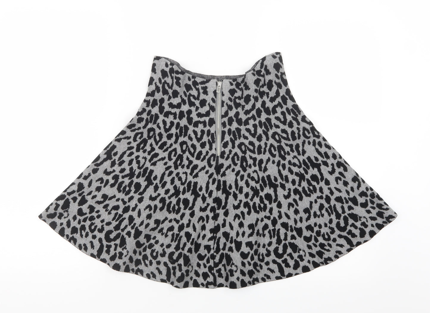 Atmosphere Womens Grey Animal Print Knit A-Line Skirt Size 12