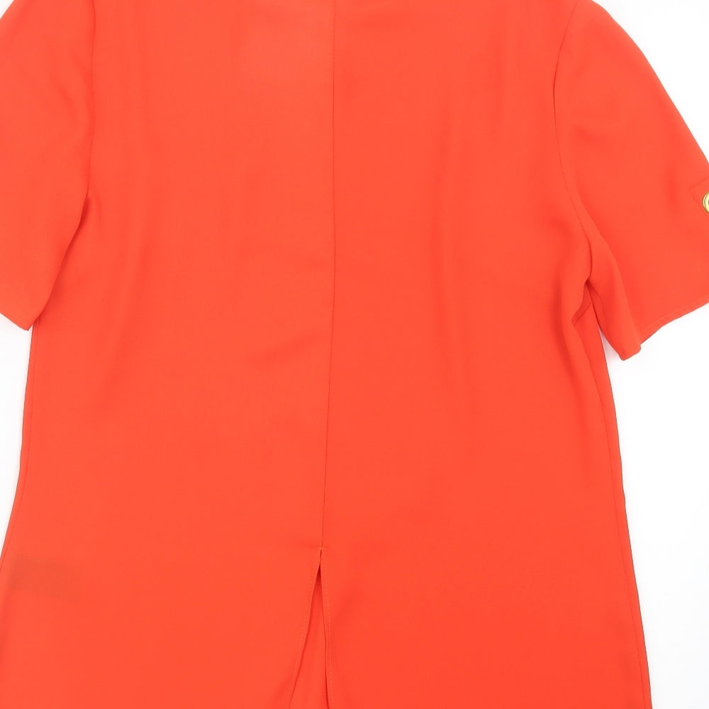 F&F Womens Orange  Mesh Basic Blouse Size 10