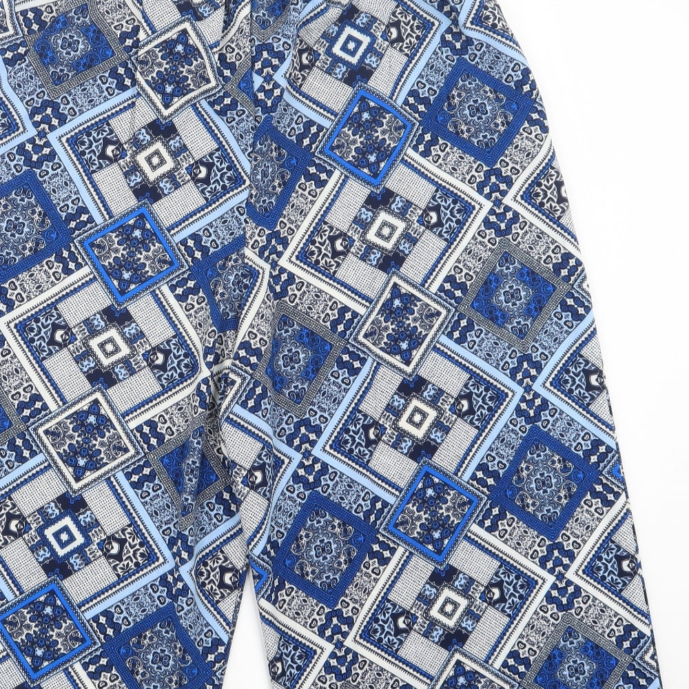 Atmosphere Womens Blue Geometric  Cropped Trousers Size 10