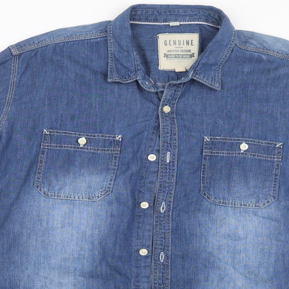Jacamo Mens Blue    Button-Up Size XL