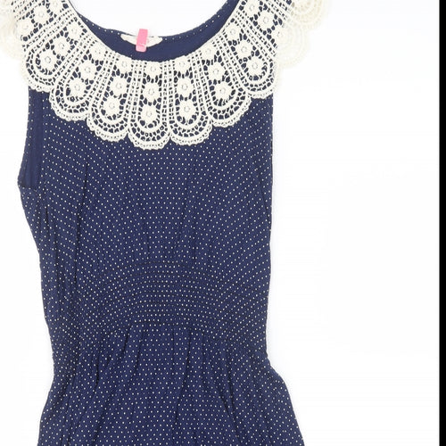 Miso Womens Blue Polka Dot  Mini  Size 12