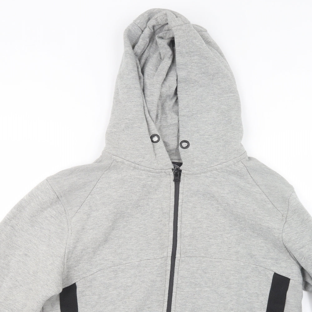 Genetic Apparel Mens Grey   Full Zip Hoodie Size M
