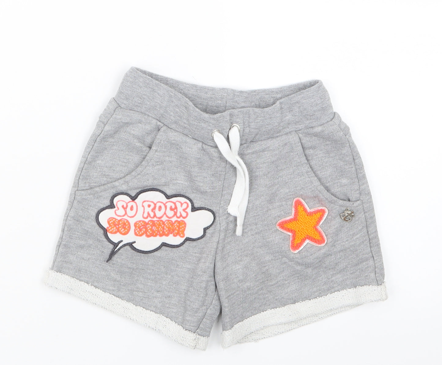 Miss Grant Girls Grey   Sweat Shorts Size 6 Years