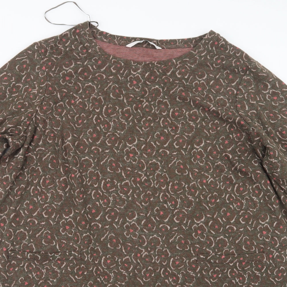 TU Womens Brown Geometric  Pullover Jumper Size 20