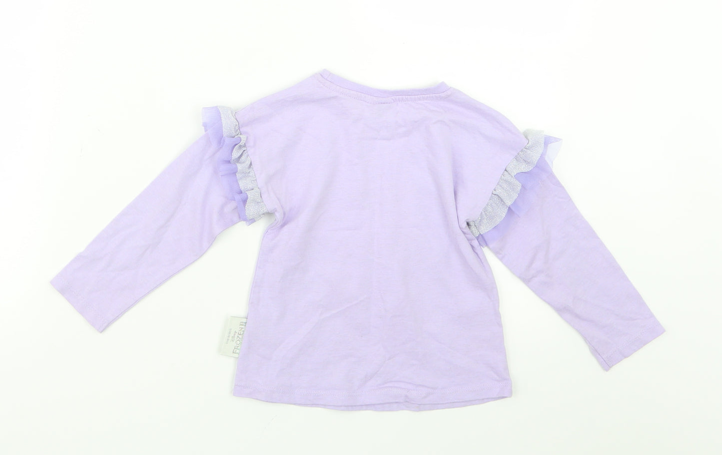 TU Girls Purple   Basic T-Shirt Size 2-3 Years  - Frozen 2