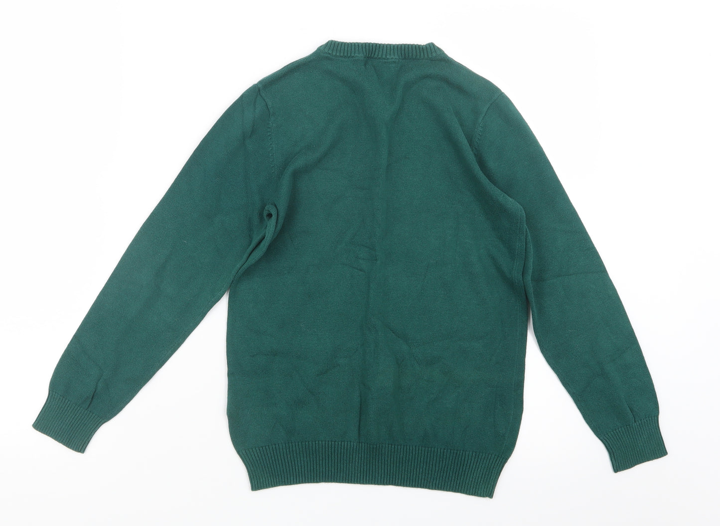 H&M Boys Green  Knit Pullover Jumper Size 9-10 Years