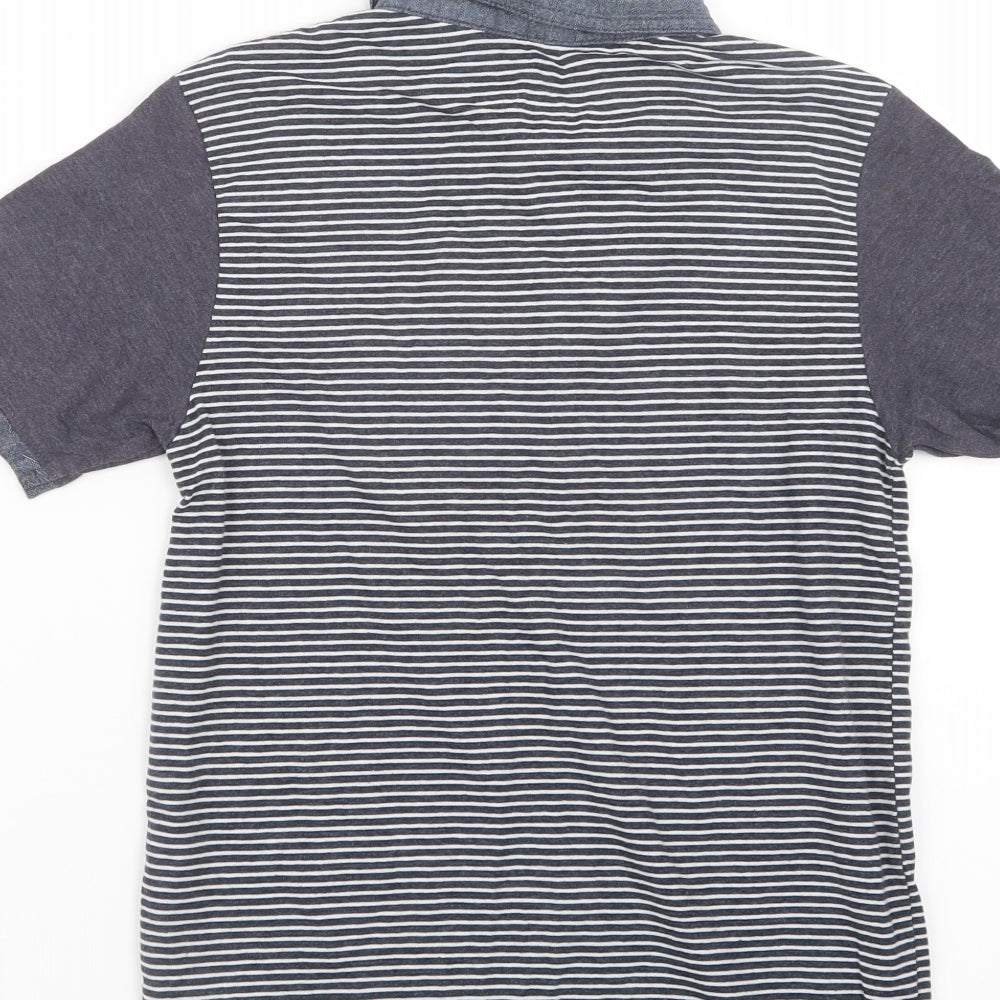 Rebel Boys White Striped  Basic Polo Size 9-10 Years