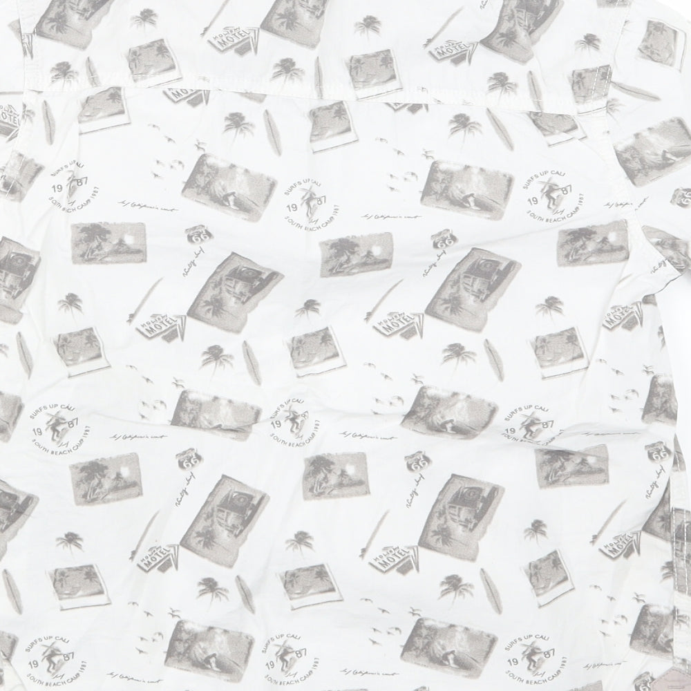 F&F Boys Grey Geometric  Basic Button-Up Size 9-10 Years