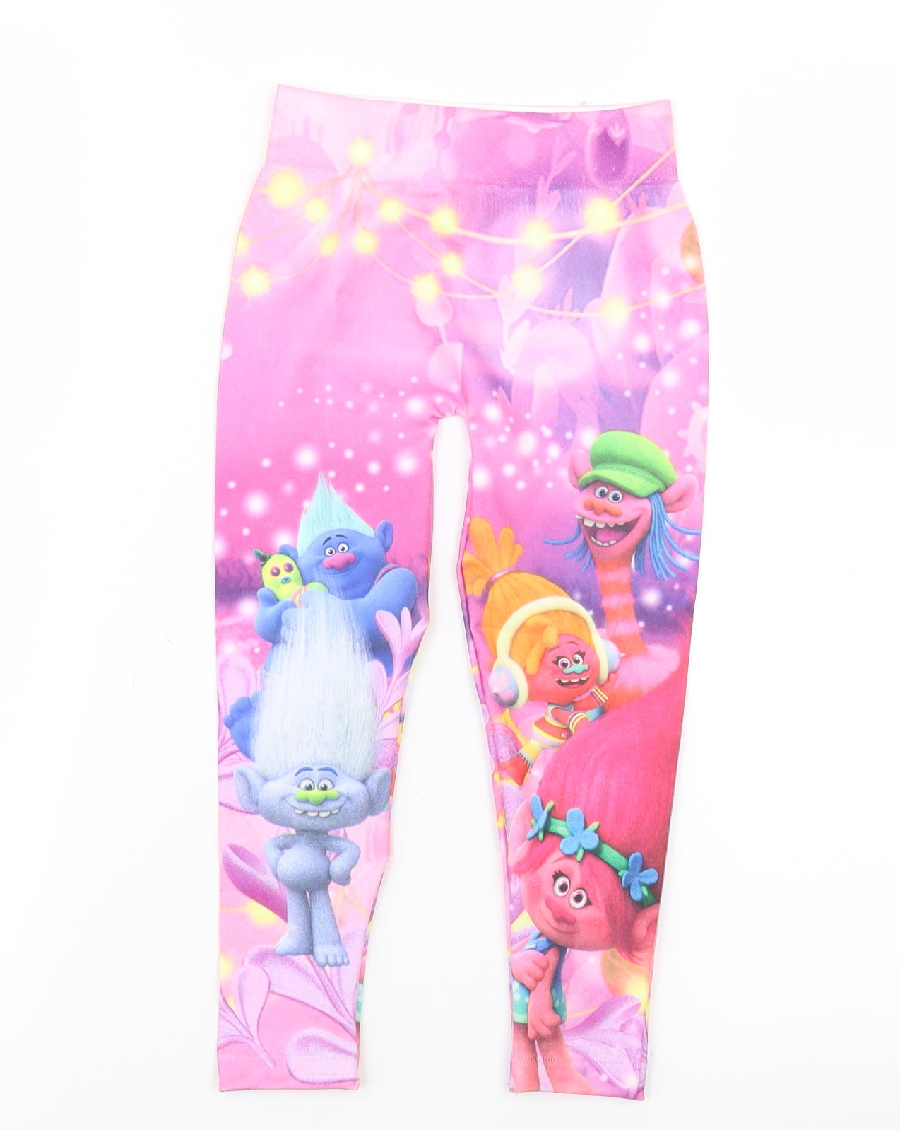 Trolls Girls Pink Geometric  Carrot Trousers Size 2-3 Years - Trolls