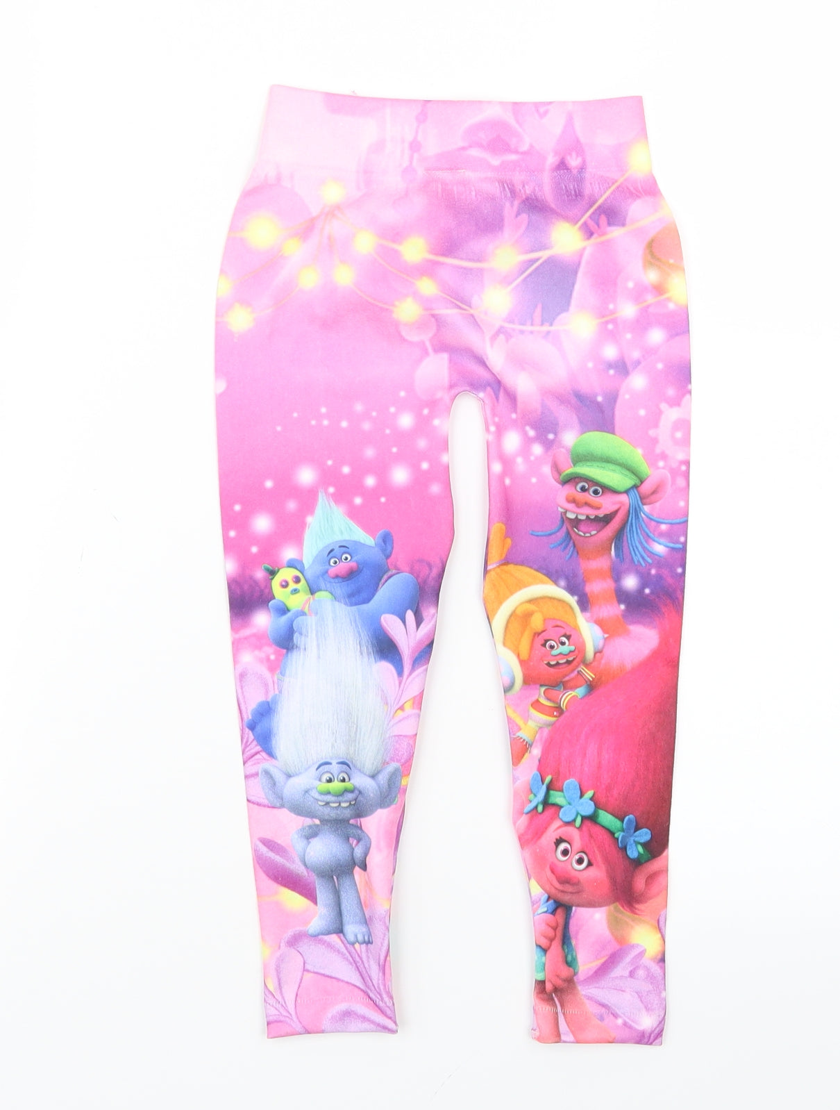 Trolls Girls Pink Geometric  Carrot Trousers Size 2-3 Years - Trolls