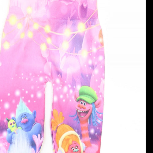 Trolls Girls Pink Geometric  Carrot Trousers Size 2-3 Years - Trolls
