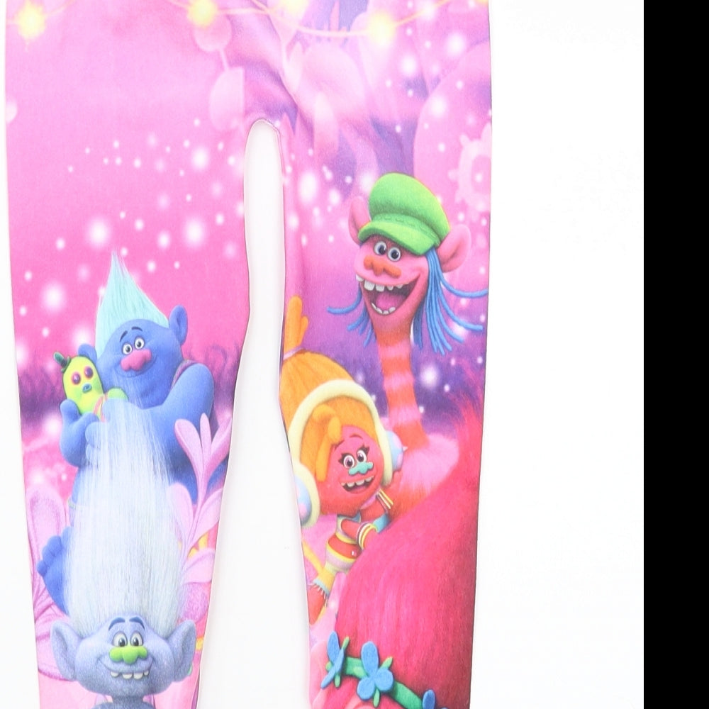 Trolls Girls Pink Geometric  Carrot Trousers Size 2-3 Years - Trolls