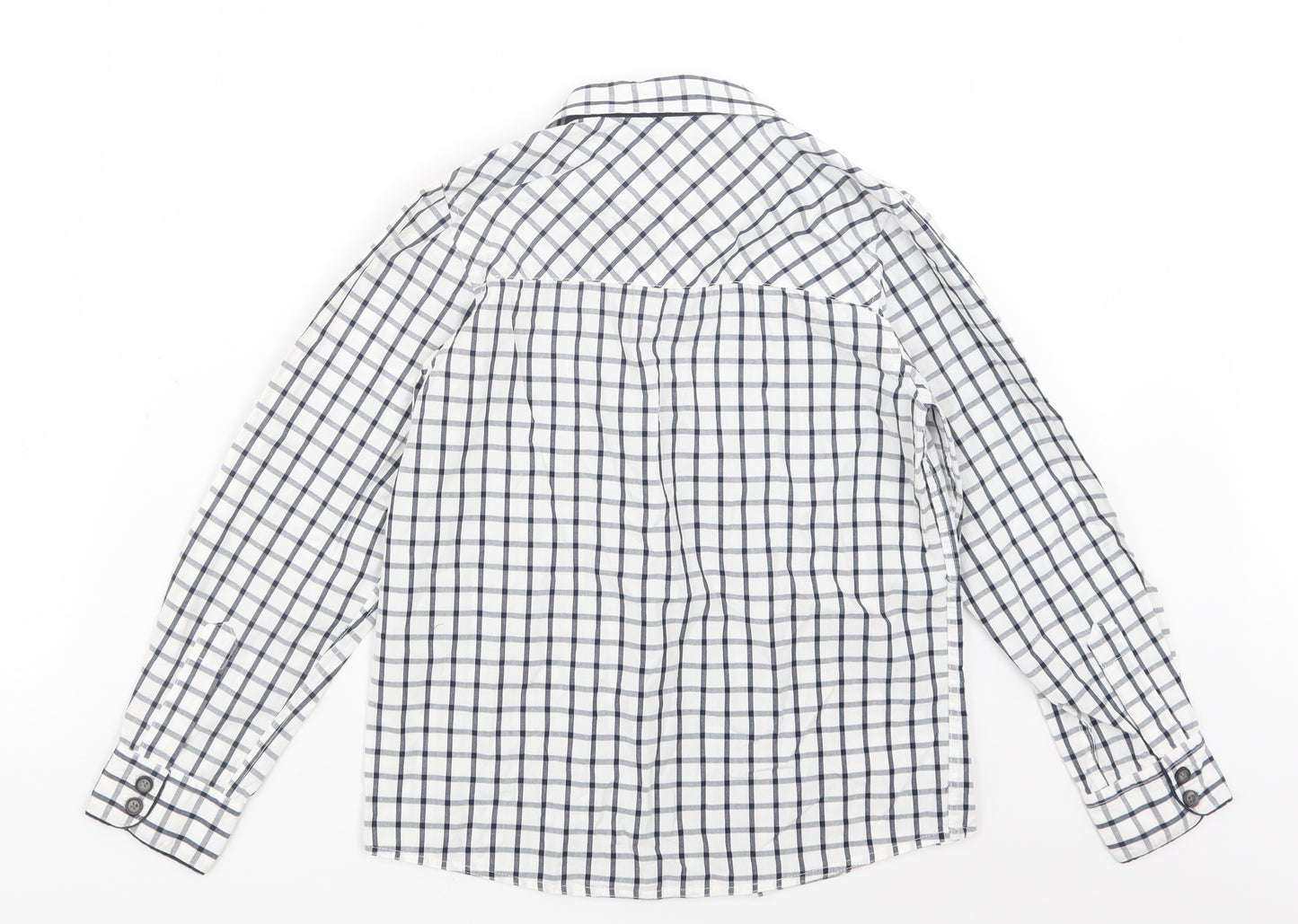 Matalan Boys Blue Check  Basic Button-Up Size 8-9 Years
