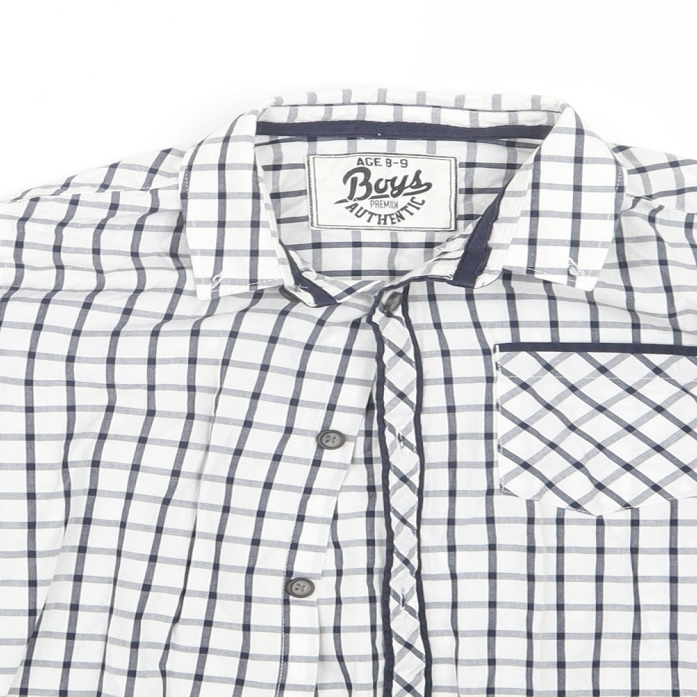 Matalan Boys Blue Check  Basic Button-Up Size 8-9 Years