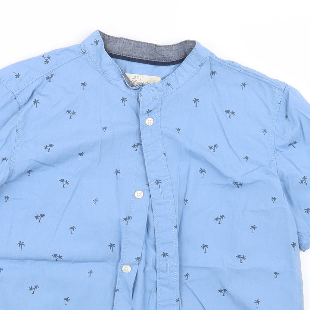 H&M Boys Blue Geometric  Basic Button-Up Size 9-10 Years