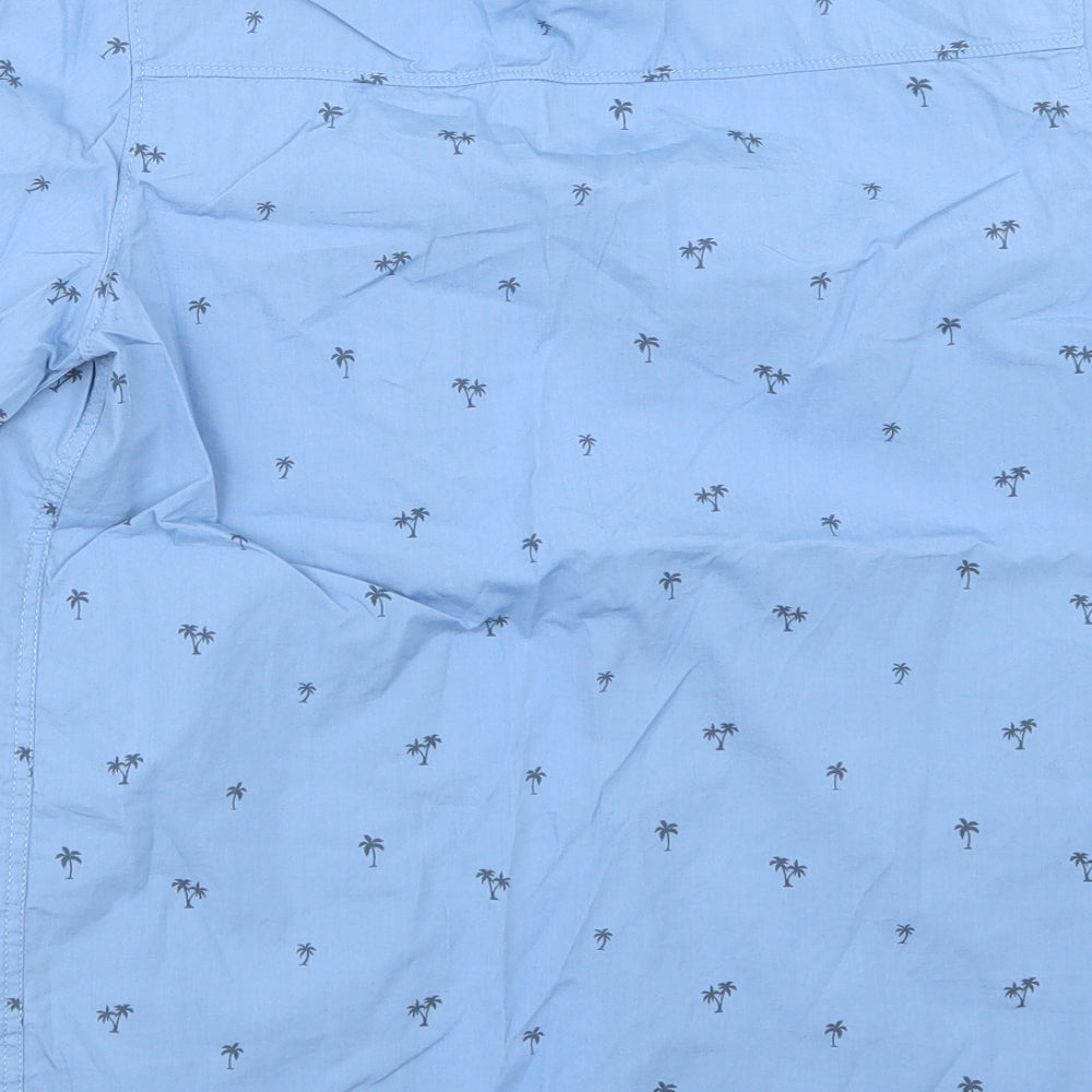 H&M Boys Blue Geometric  Basic Button-Up Size 9-10 Years