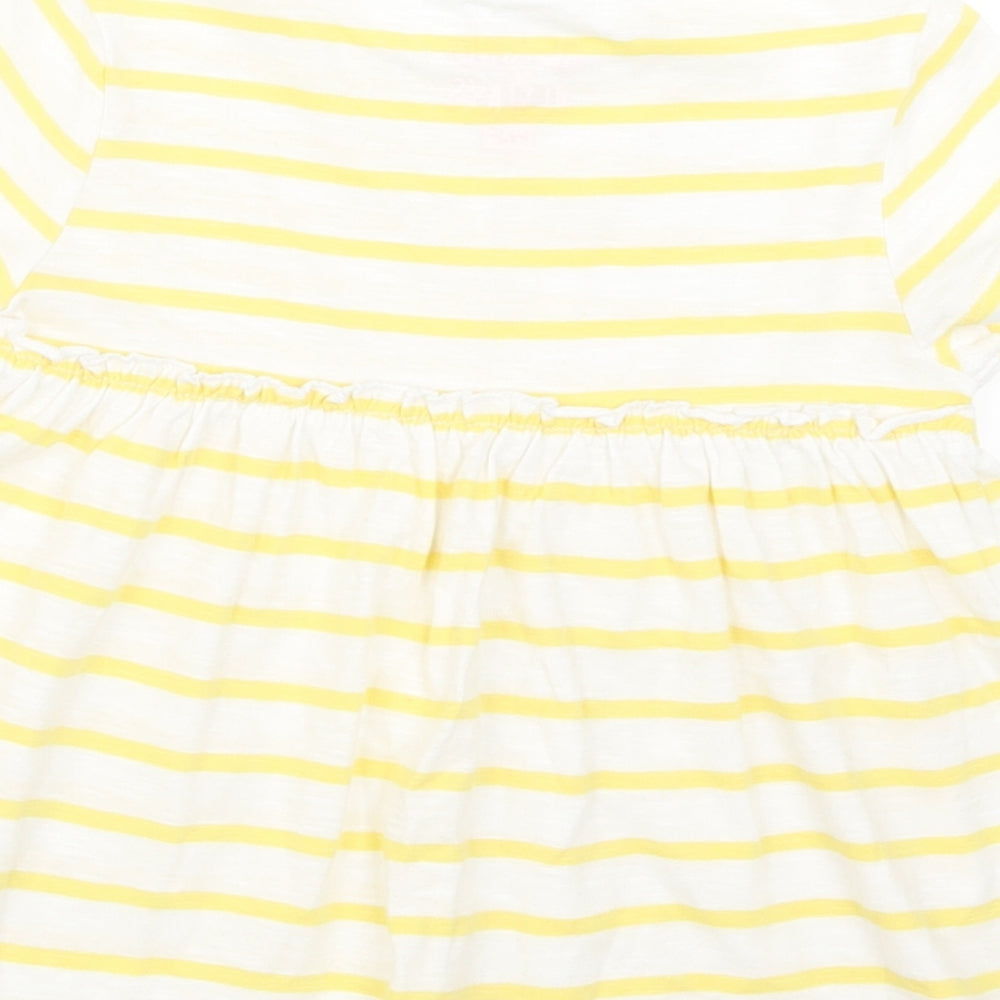 F&F Girls Yellow Striped  Basic T-Shirt Size 3-4 Years