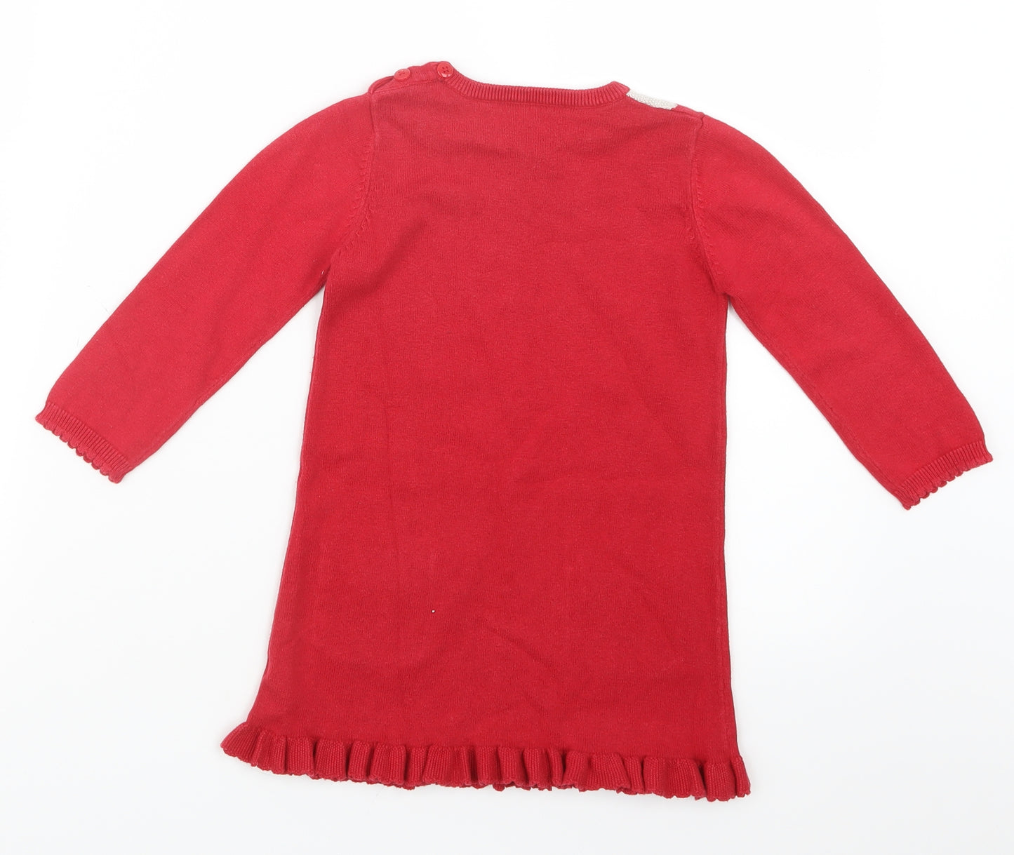 George Girls Red  Knit Jumper Dress  Size 18-24 Months