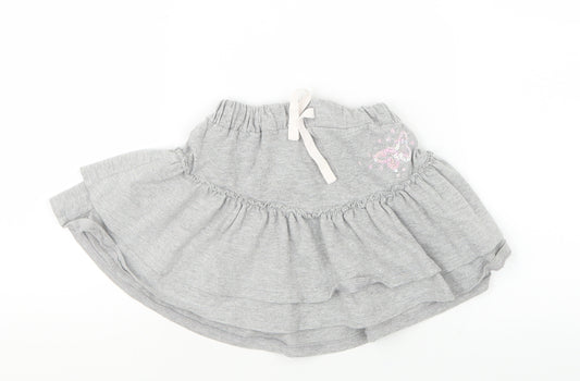 Front view of Matalan girls’ grey a-line skirt, size 2-3, years