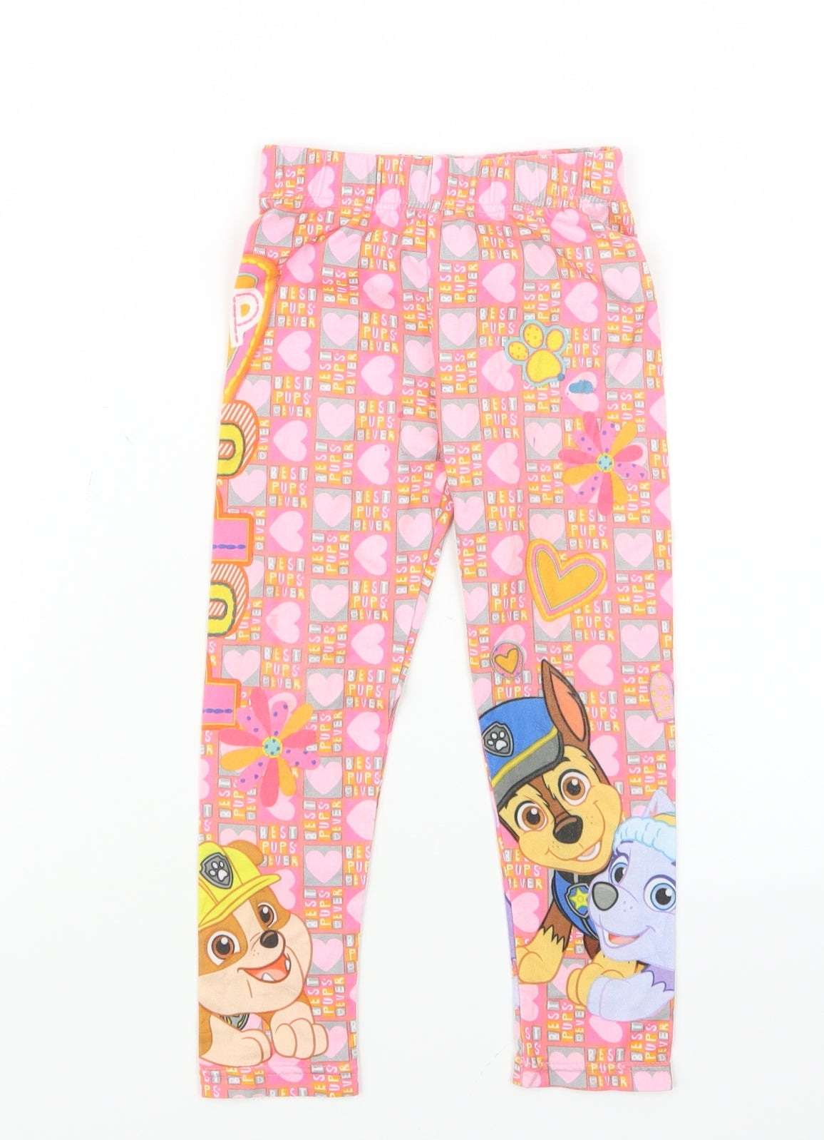 Nickelodeon Girls Pink Geometric  Carrot Trousers Size 2-3 Years - Paw Patrol